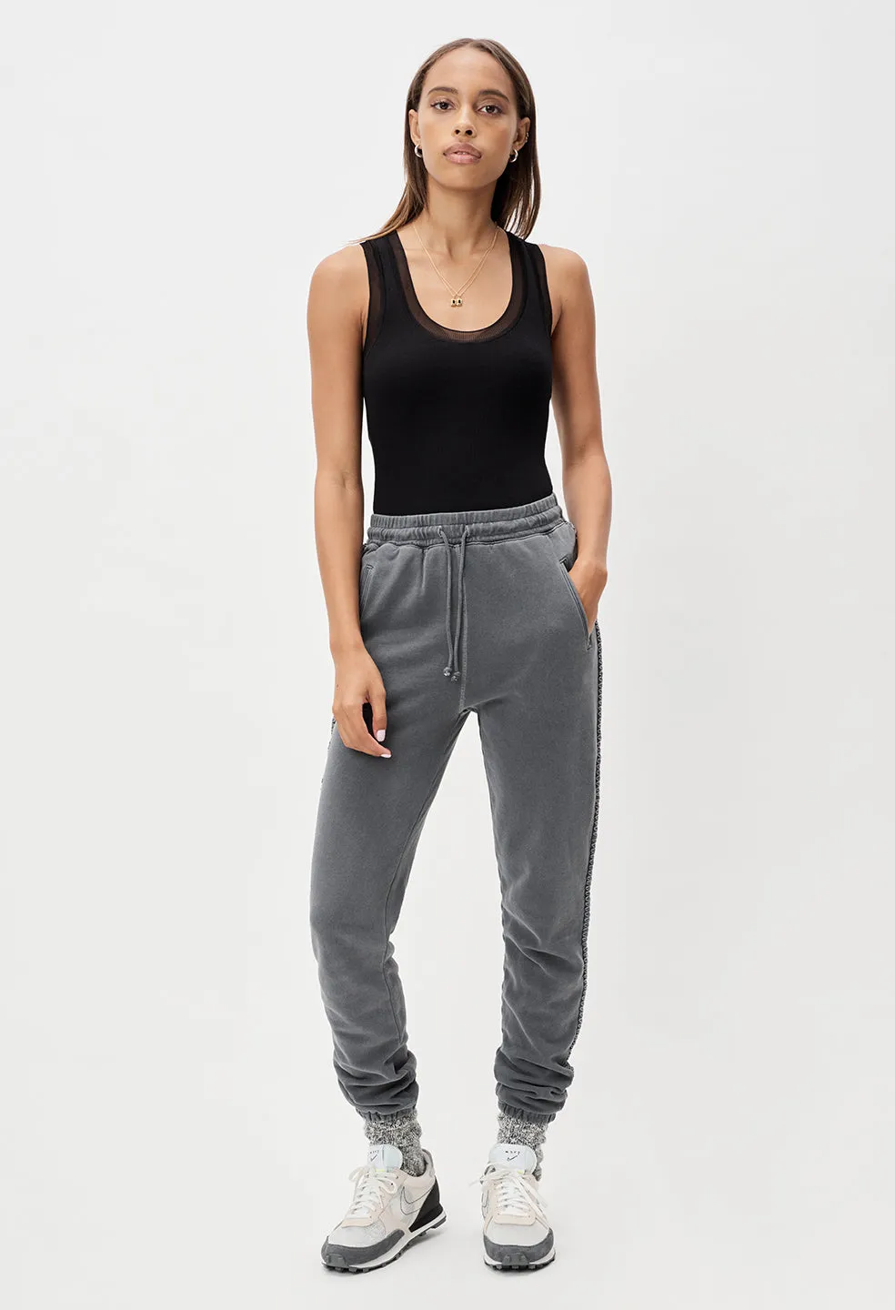 Embroidered Sweatpants / Charcoal