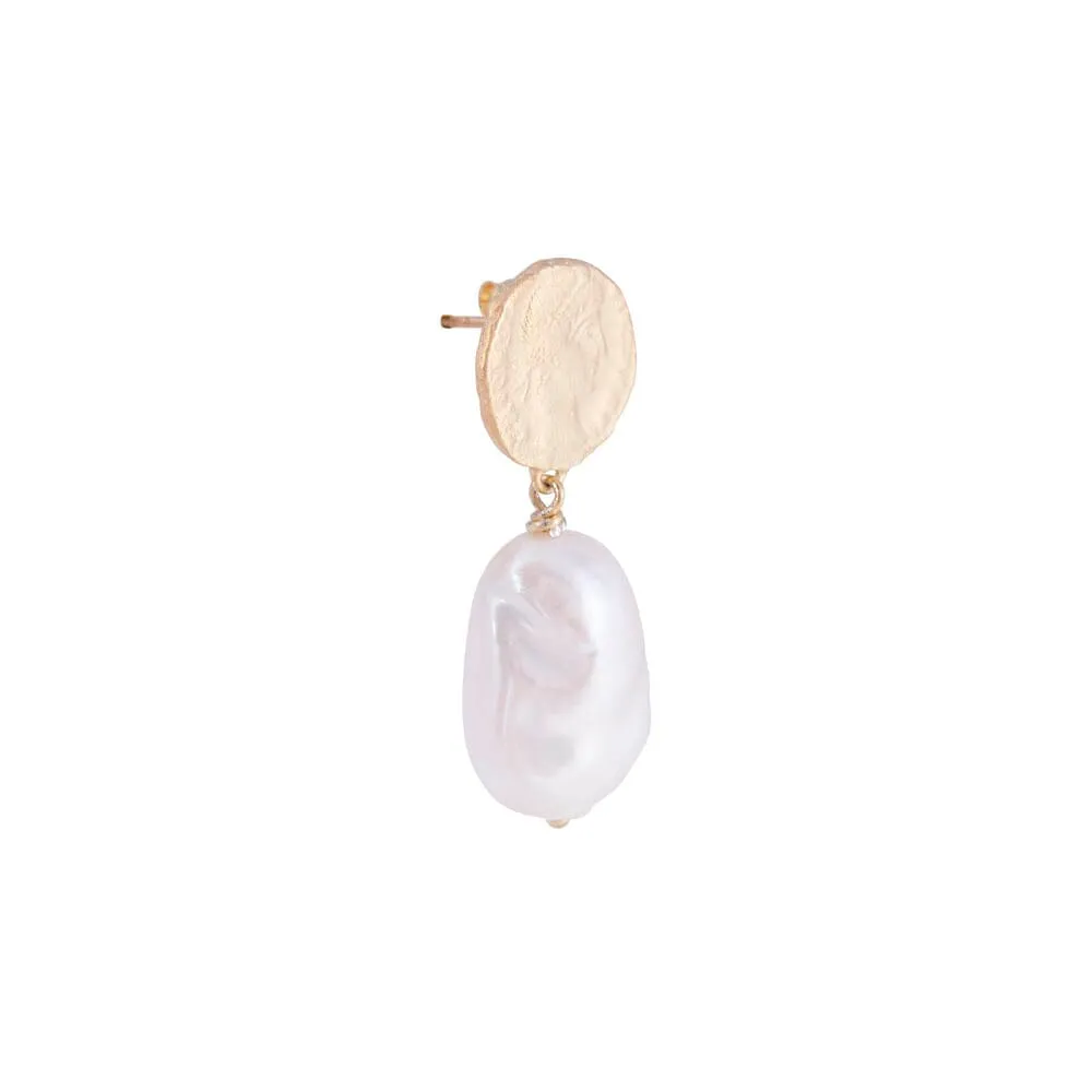 Fairley Ancient Coin Pearl Drops - Gold