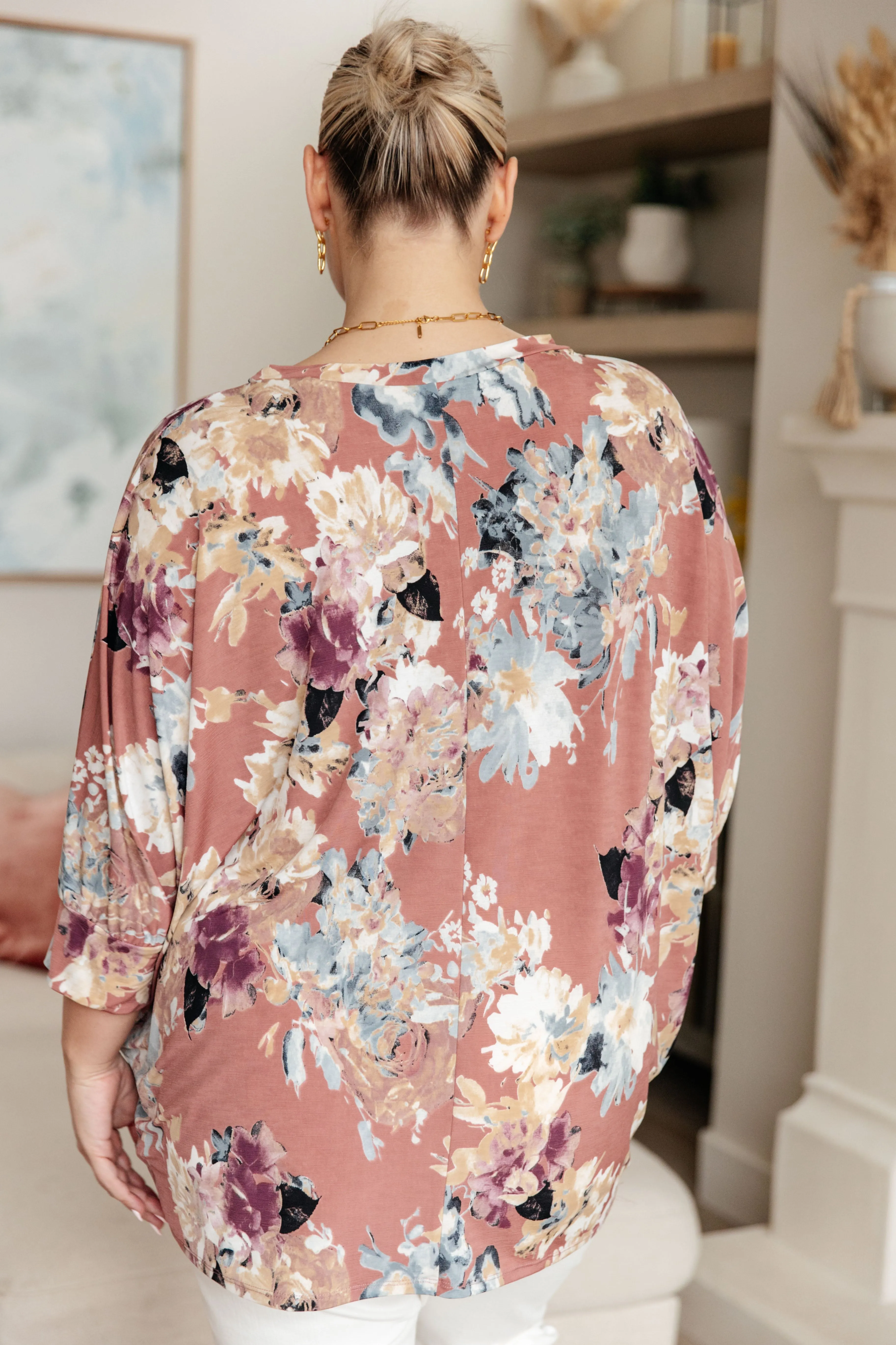 Florence Floral Top in Marsala