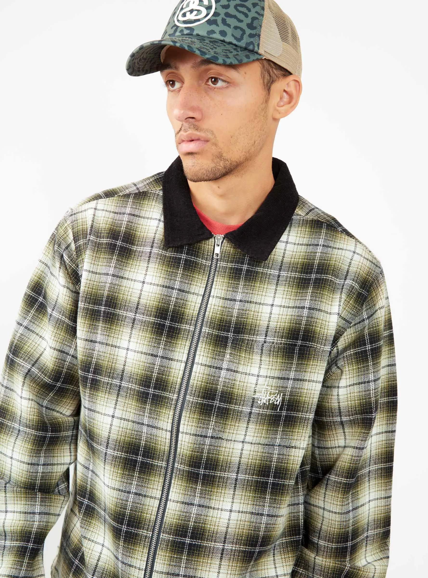 Frank Plaid Zip Shirt Black