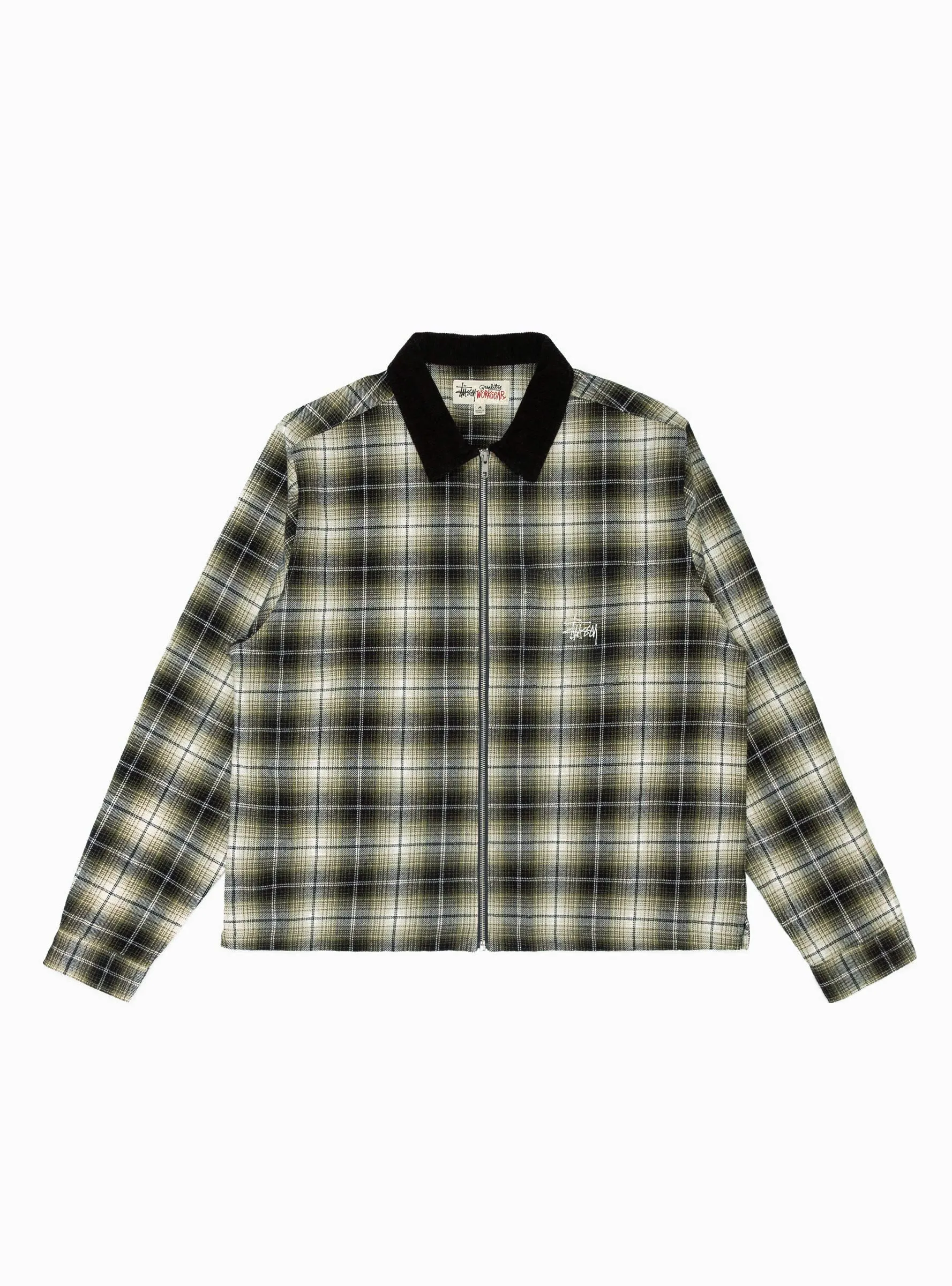 Frank Plaid Zip Shirt Black