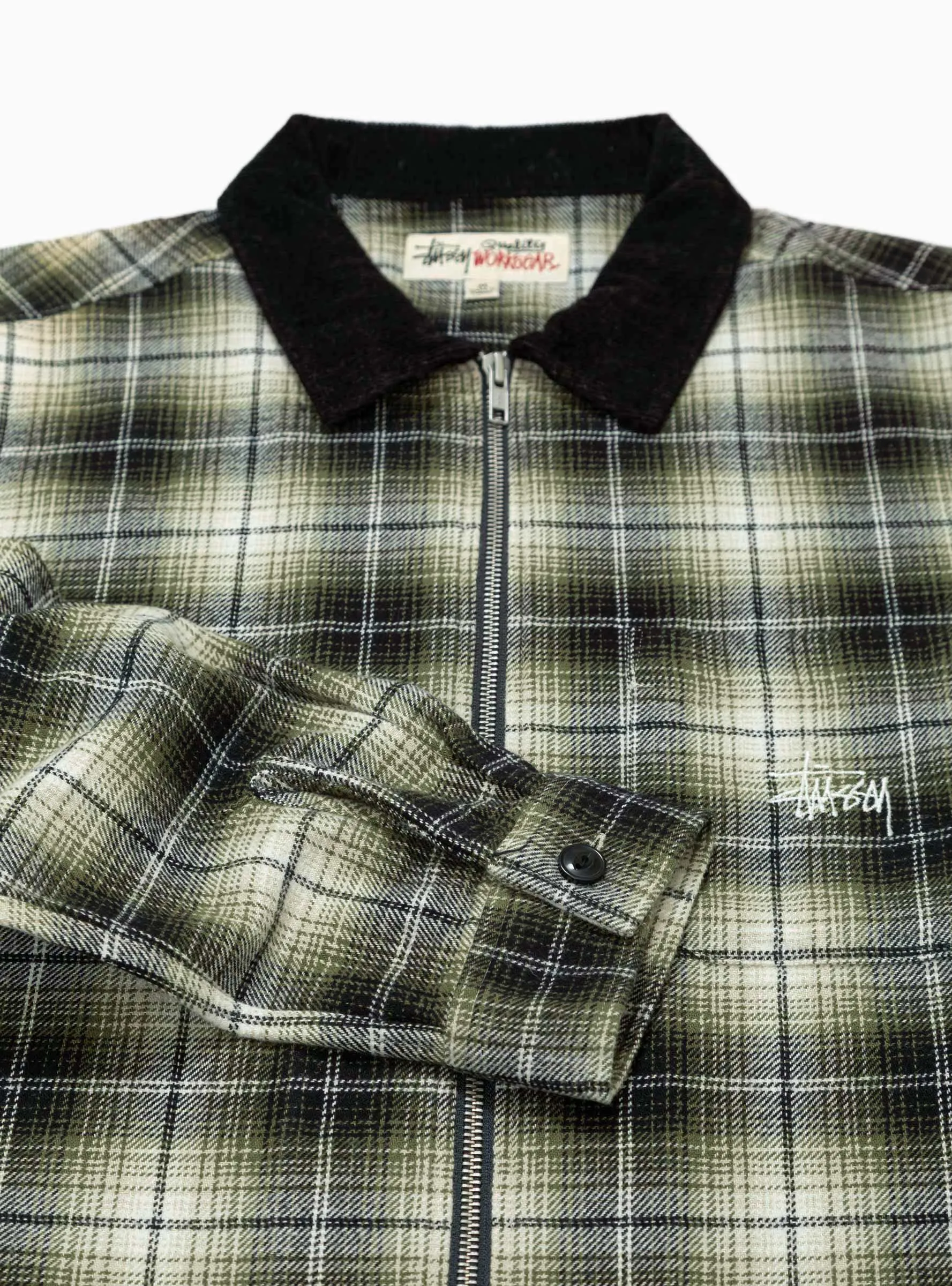 Frank Plaid Zip Shirt Black