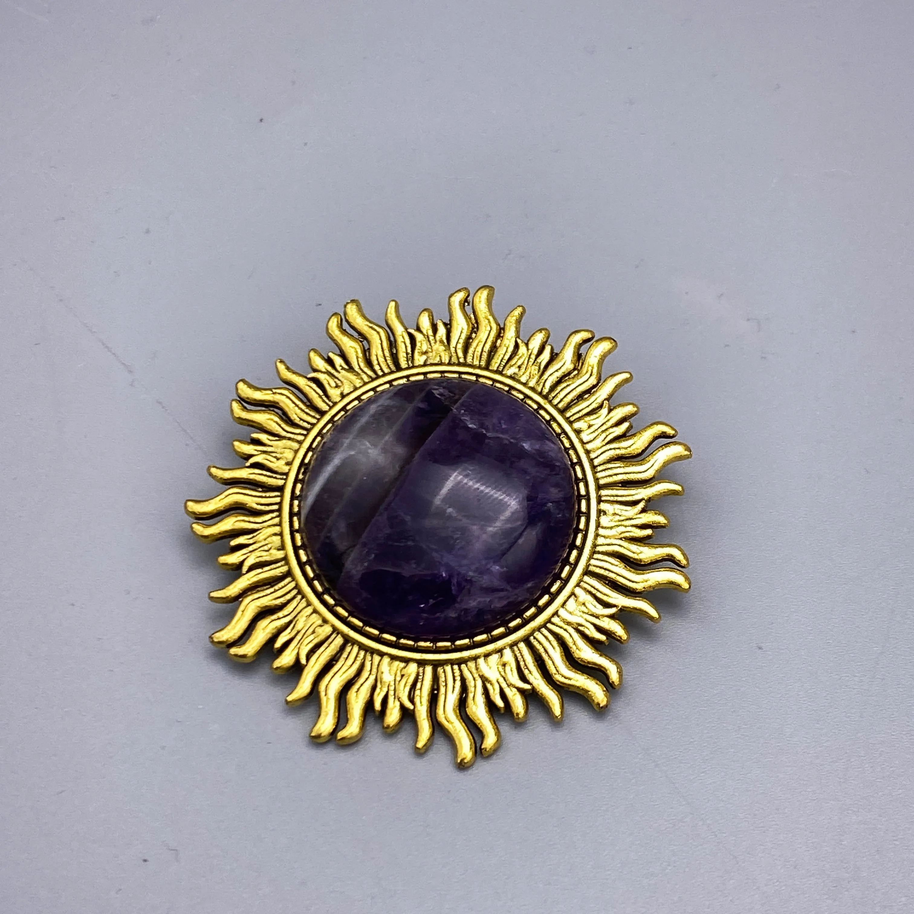 Gemstone Sun Broaches