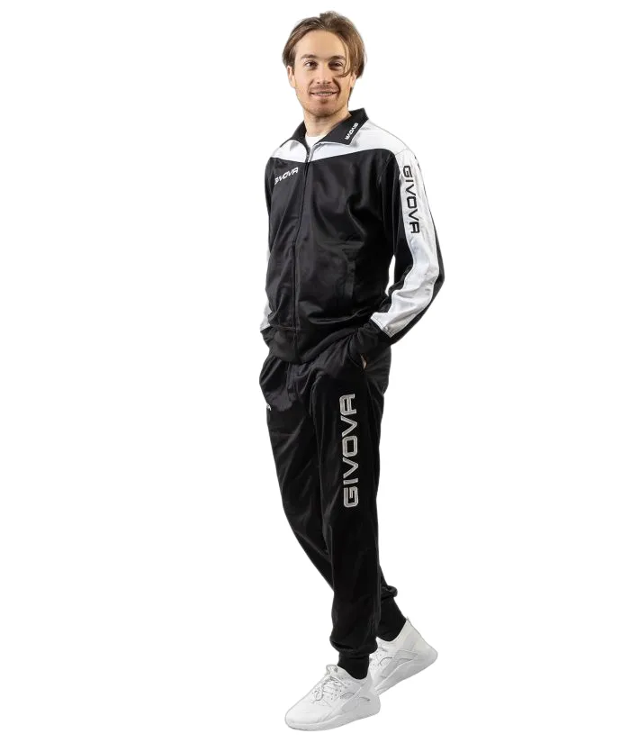 Givova Men's triacetate tracksuit Roma TR036 1003 black white