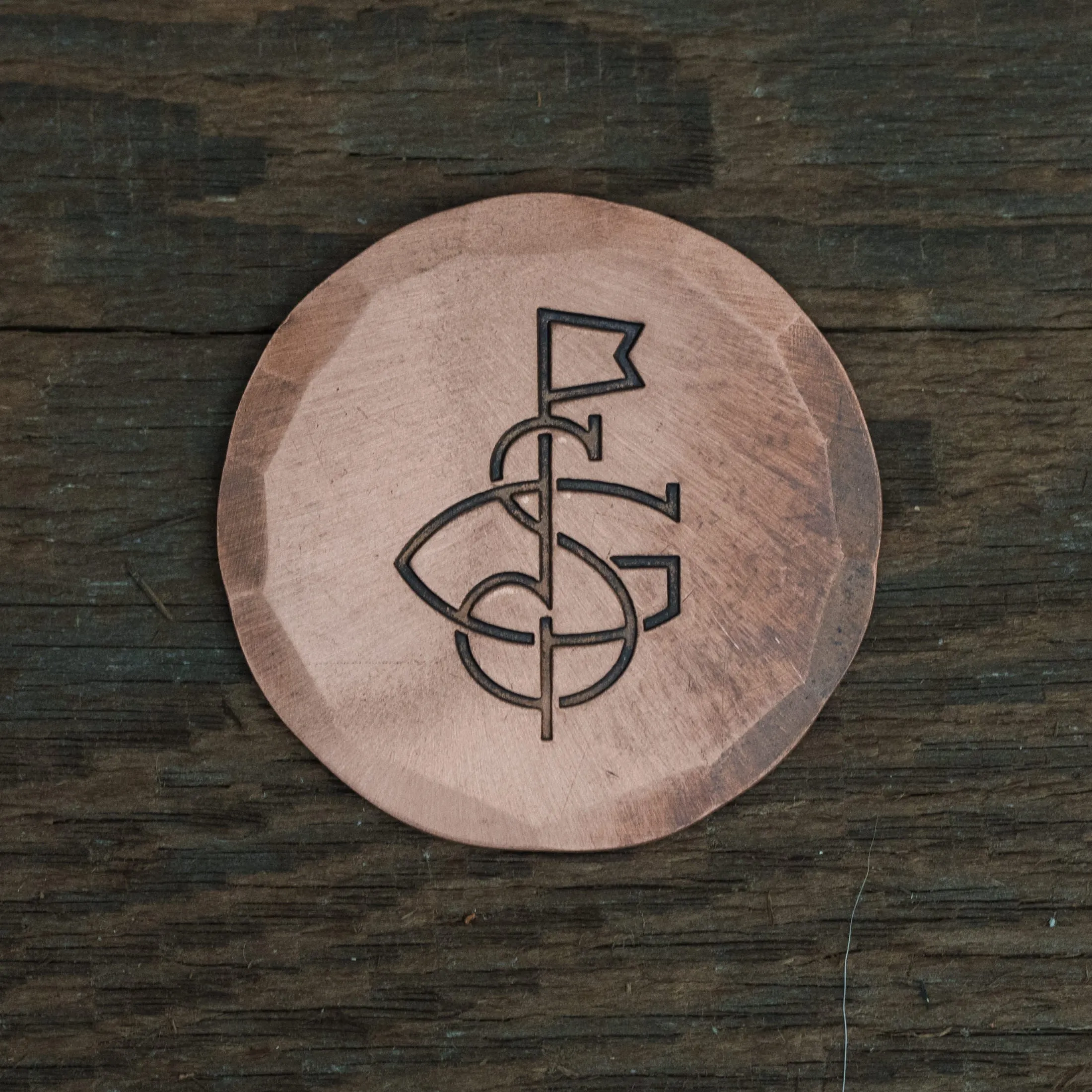 Hand Forged SG Flag Ball Mark - Copper