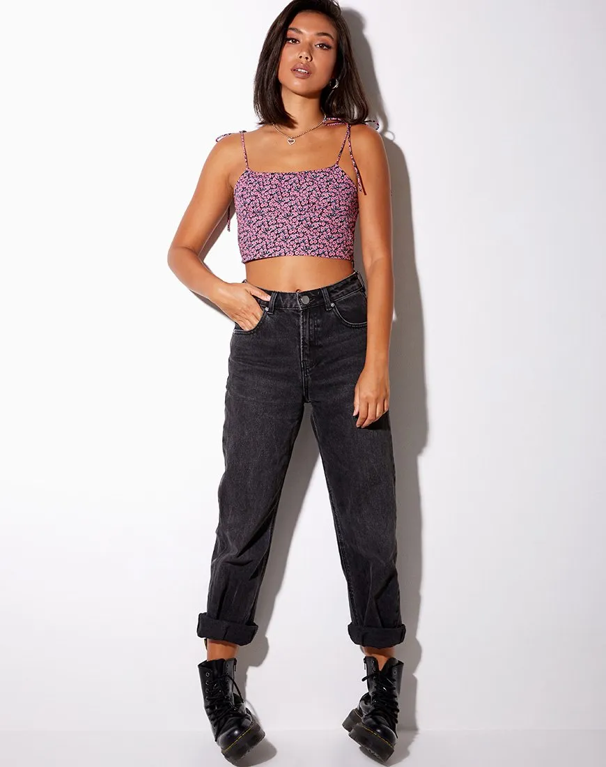 Hemary Crop Top in Floral Fun Pink