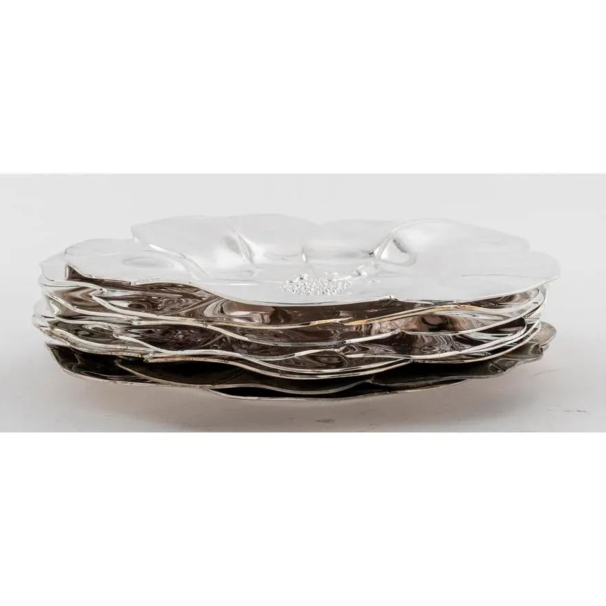 International Silver Co. Silver Plate Flower Plates, set of 7