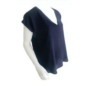 Kate Jordan V Neck Short Sleeve Blouse - Navy