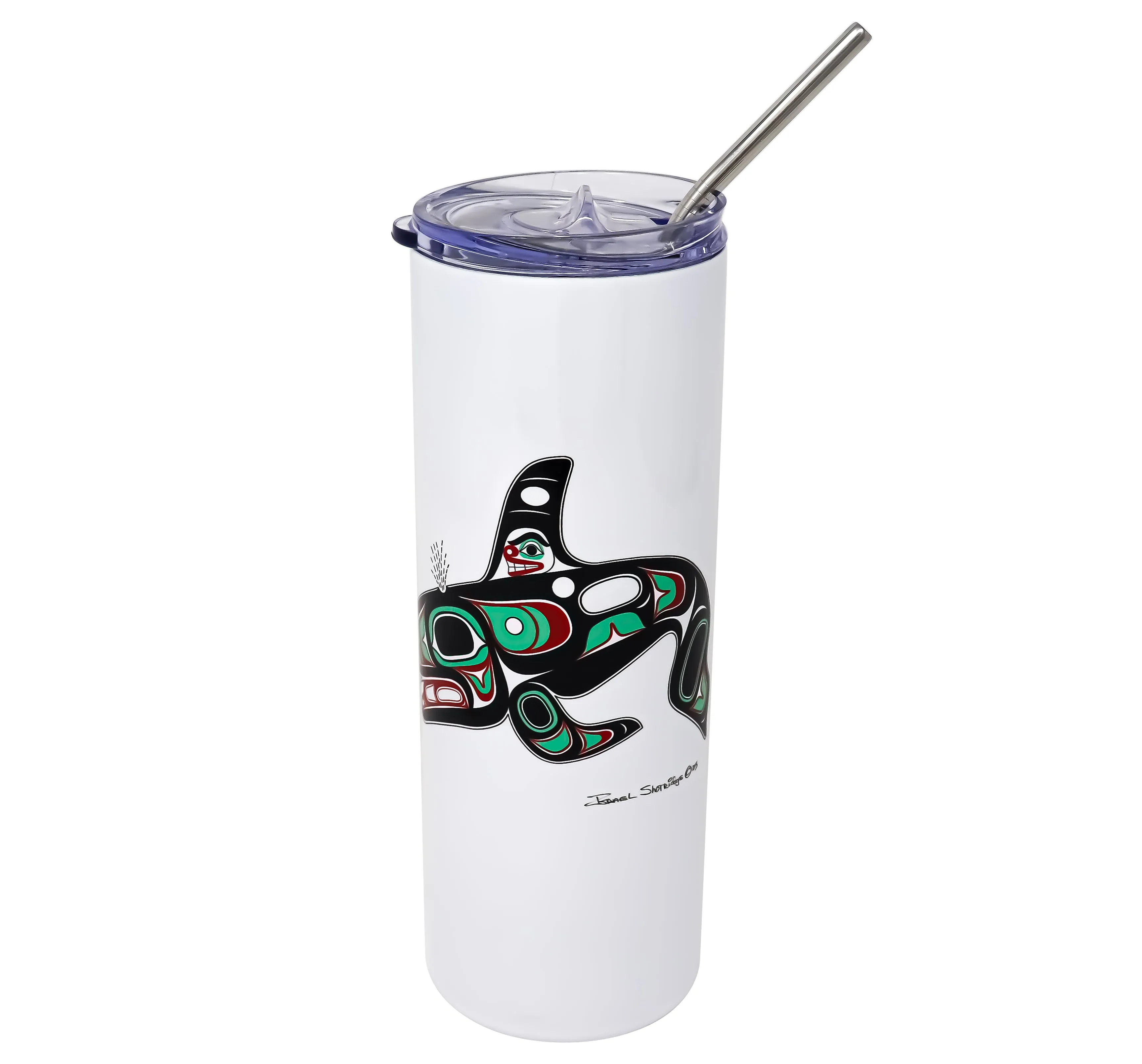 Killer Whale Formline Tumbler w/ Straw