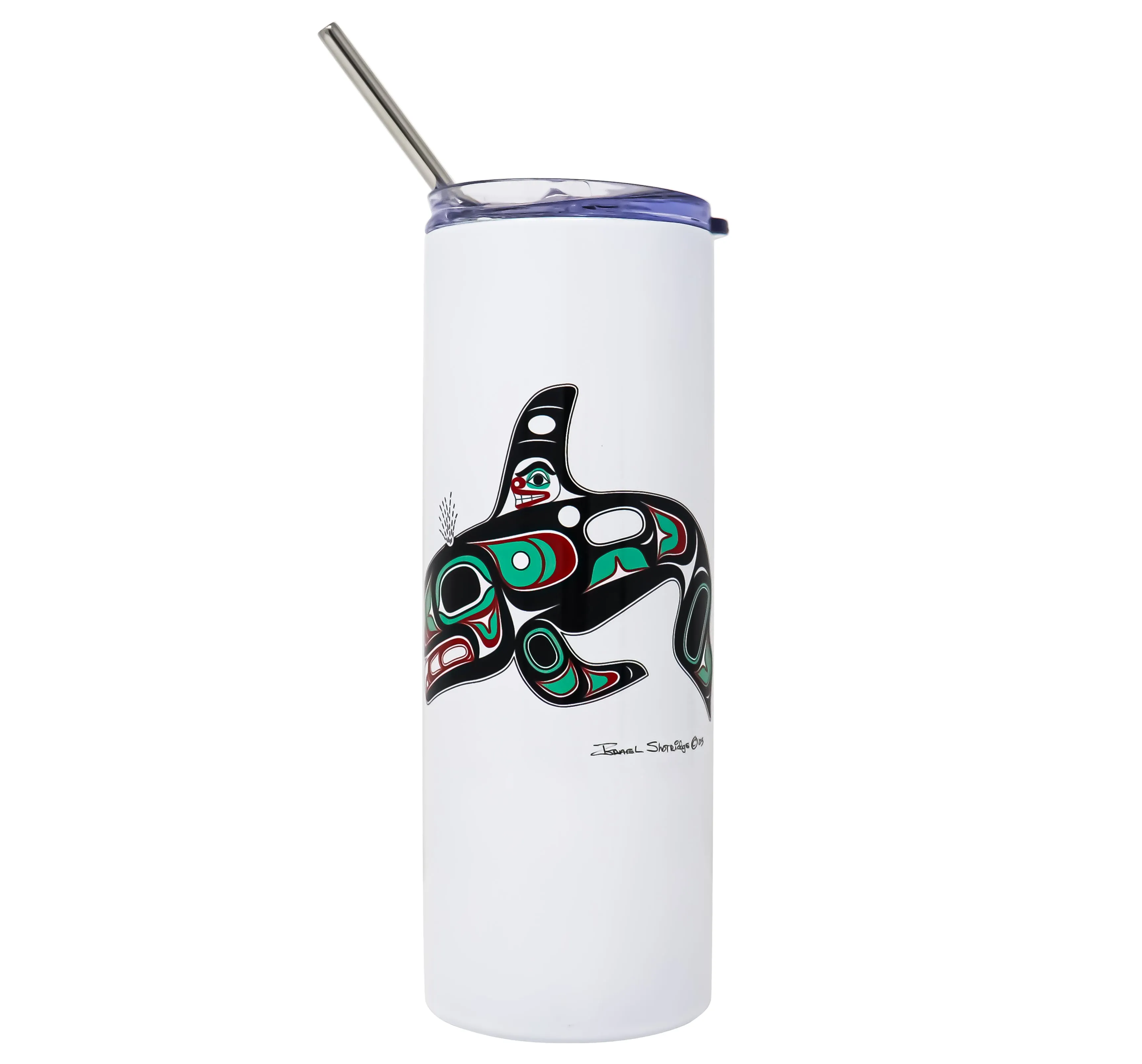 Killer Whale Formline Tumbler w/ Straw