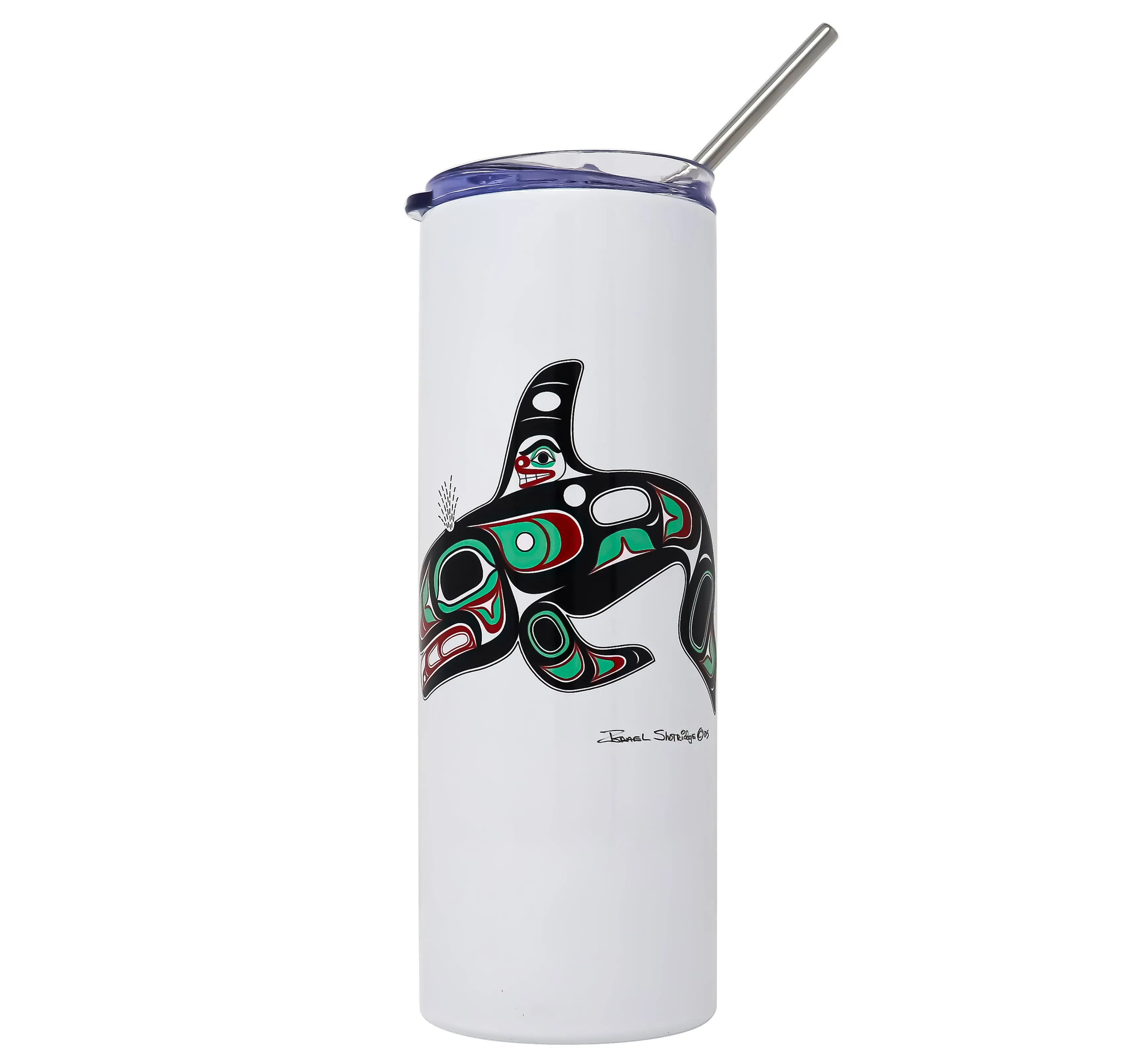 Killer Whale Formline Tumbler w/ Straw