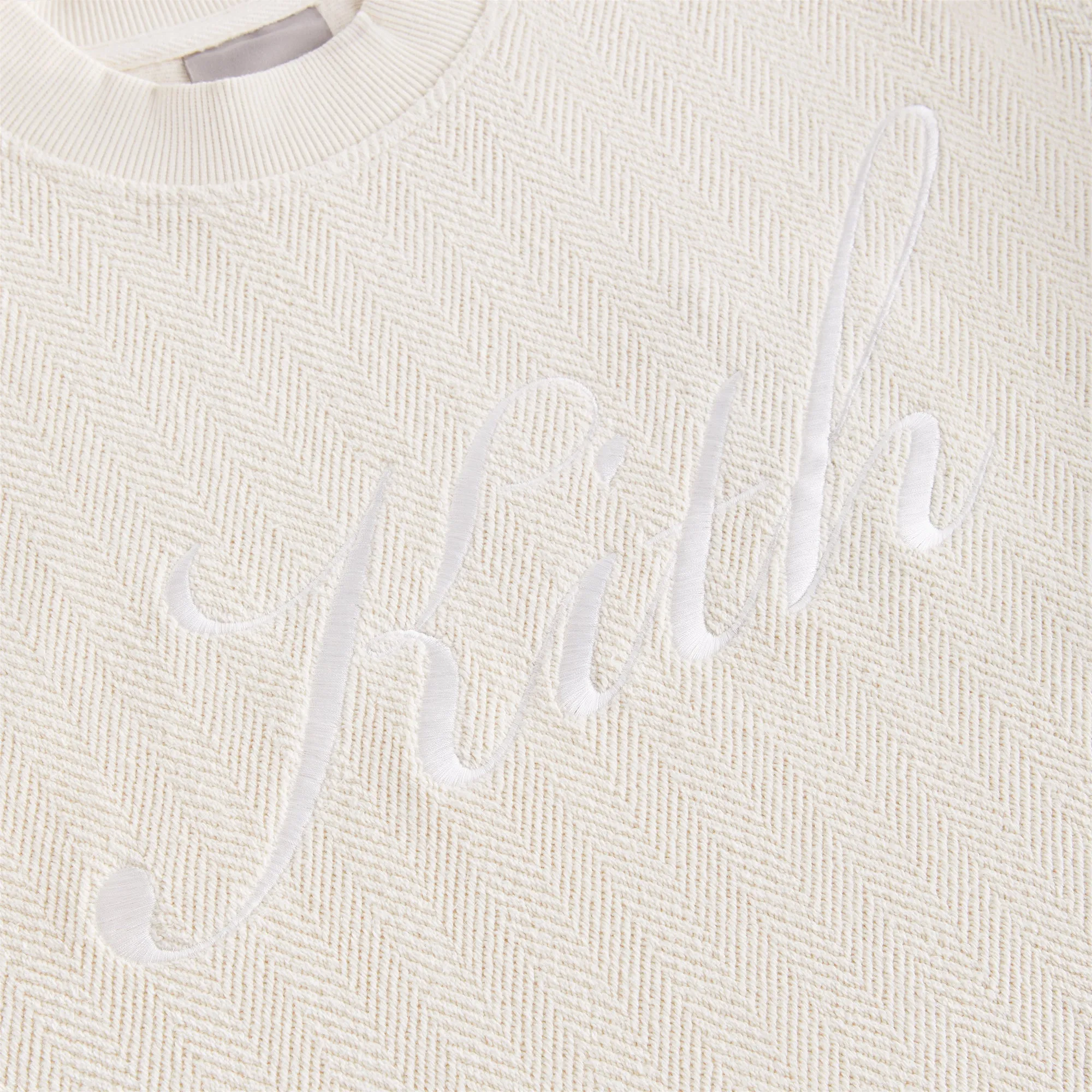 Kith Women Haylen Kith Script Herringbone Terry Crewneck - Waffle