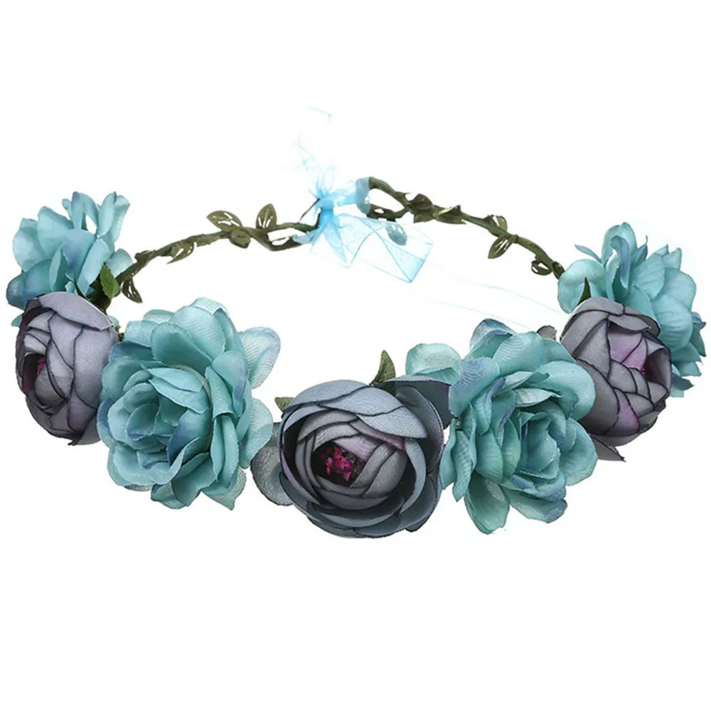 Ladies Girls Multi-color Simulation of Flowers Fabric Garland Jewelry