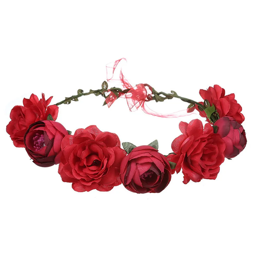 Ladies Girls Multi-color Simulation of Flowers Fabric Garland Jewelry