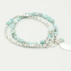 Lava Form Collection:  ULI Larimar Double Wrap Bracelet