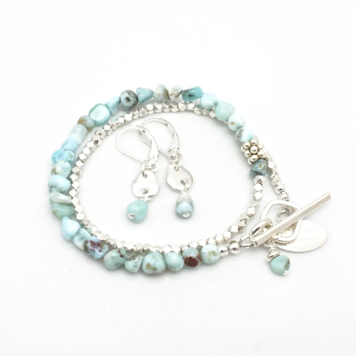 Lava Form Collection:  ULI Larimar Double Wrap Bracelet