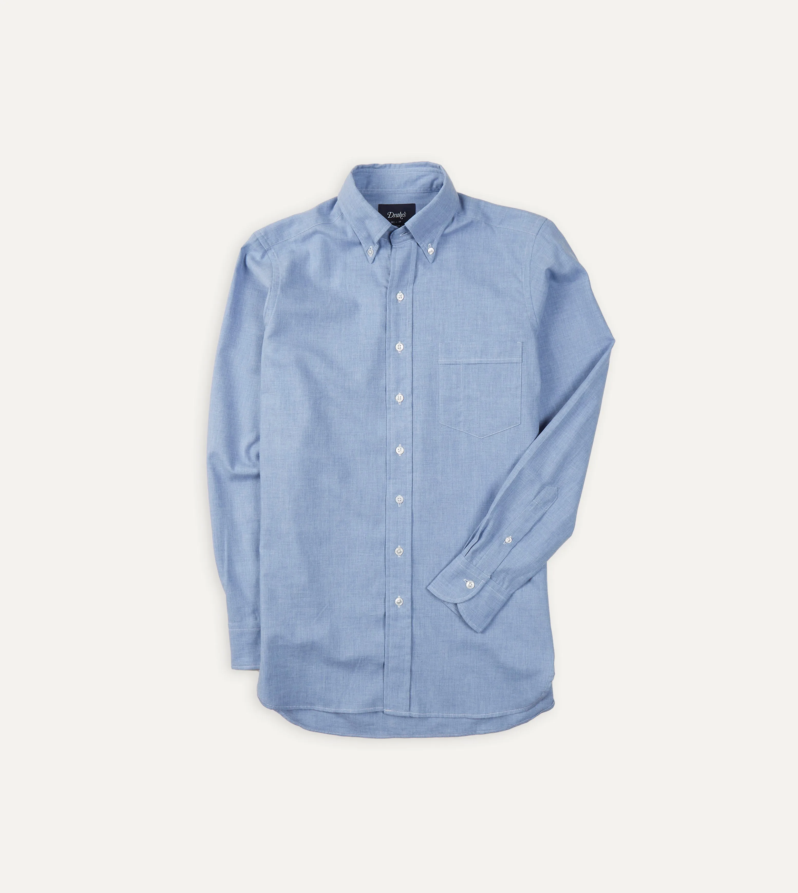 Light Blue Brushed Cotton Button-Down Shirt