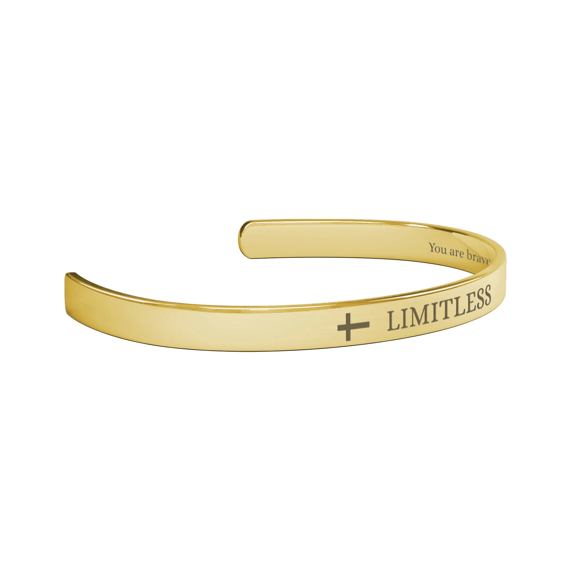 Limitless Cross Cuff Bracelet, You are Braver Than You Believe, Christian Jewelry Gift For Her