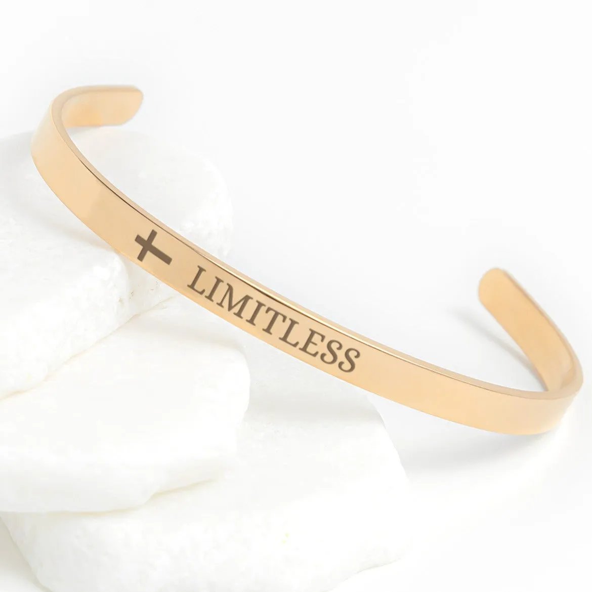 Limitless Cross Cuff Bracelet, You are Braver Than You Believe, Christian Jewelry Gift For Her