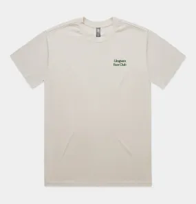 Lngsam Run Club Embroidered Logo T-Shirt in Ecru