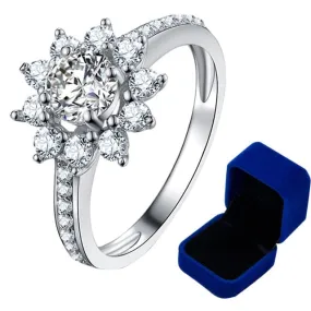 Luxury Sun Flower Diamond Ring