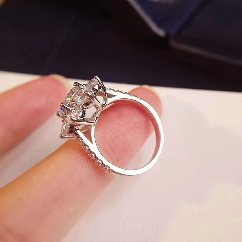 Luxury Sun Flower Diamond Ring