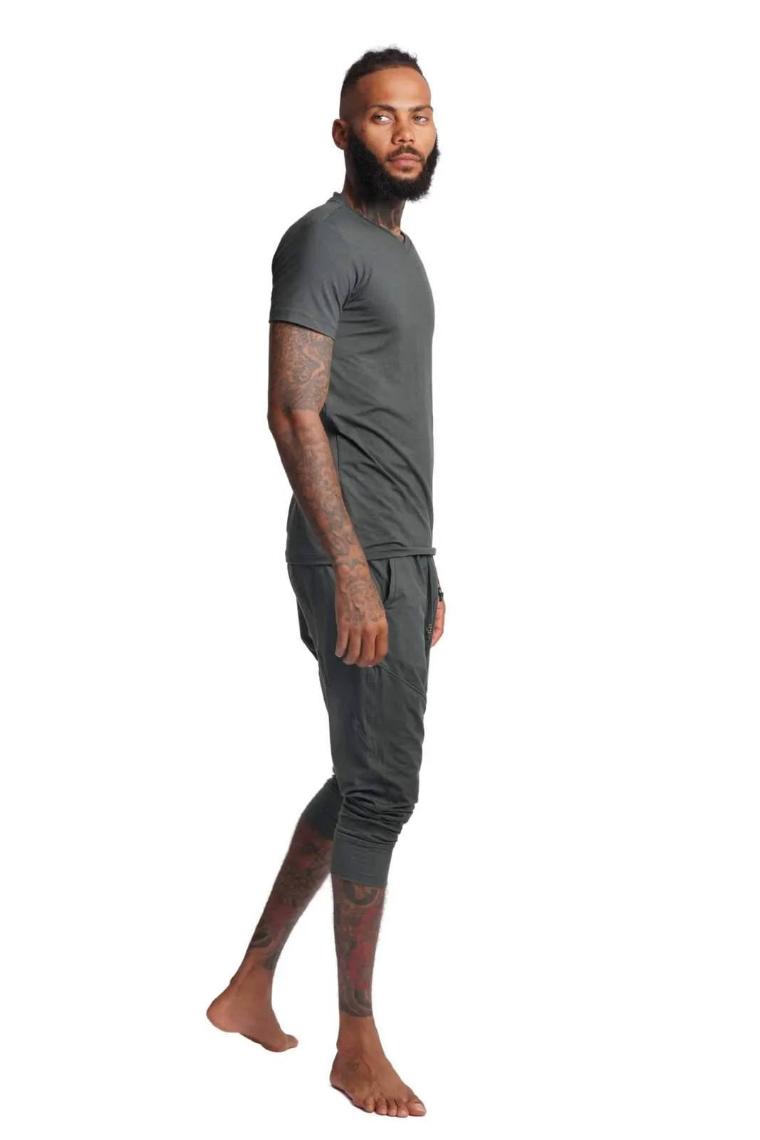 Madrid Mens Grey Jogger Shorts