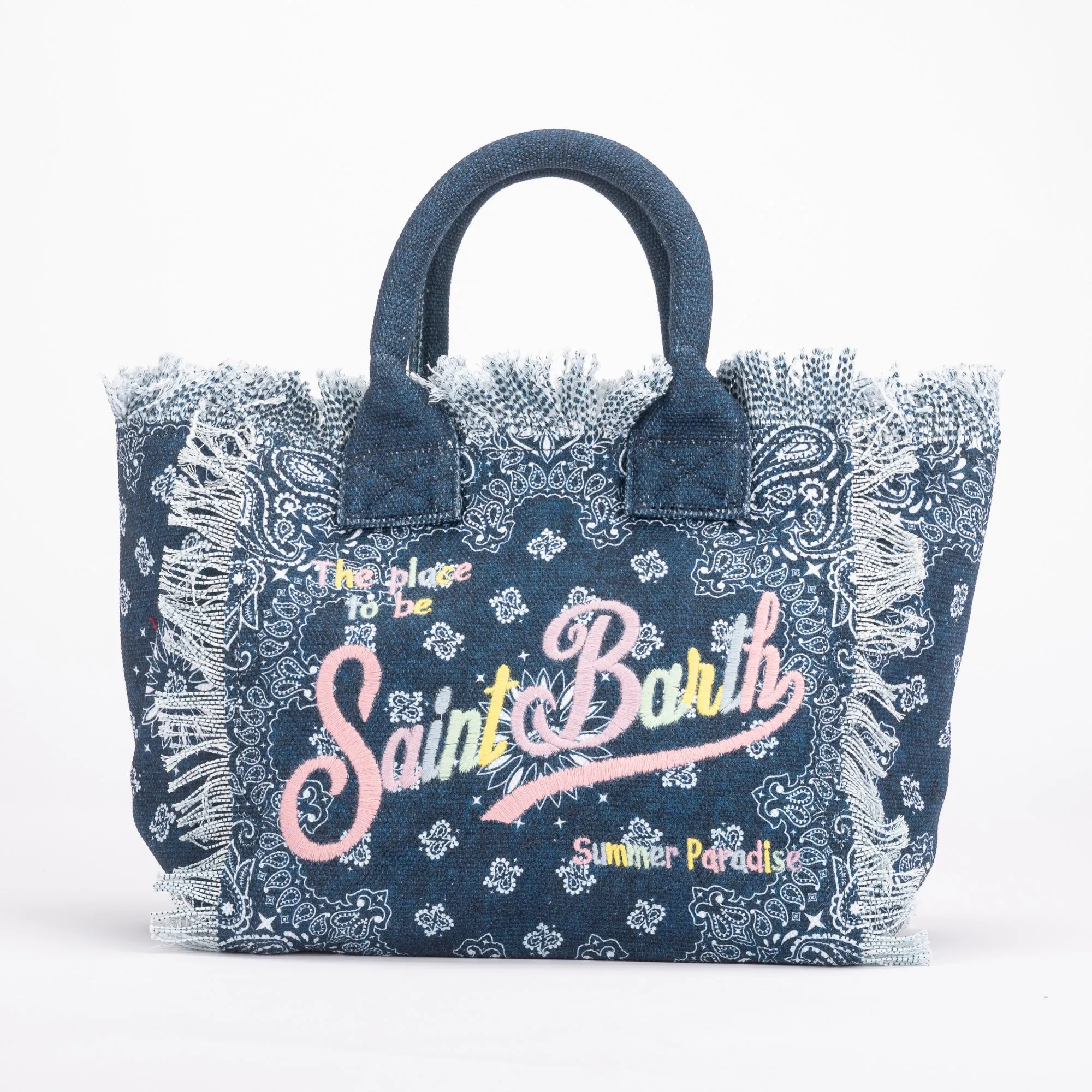 Mc2 Saint Barth borsa colette bandanna round denim