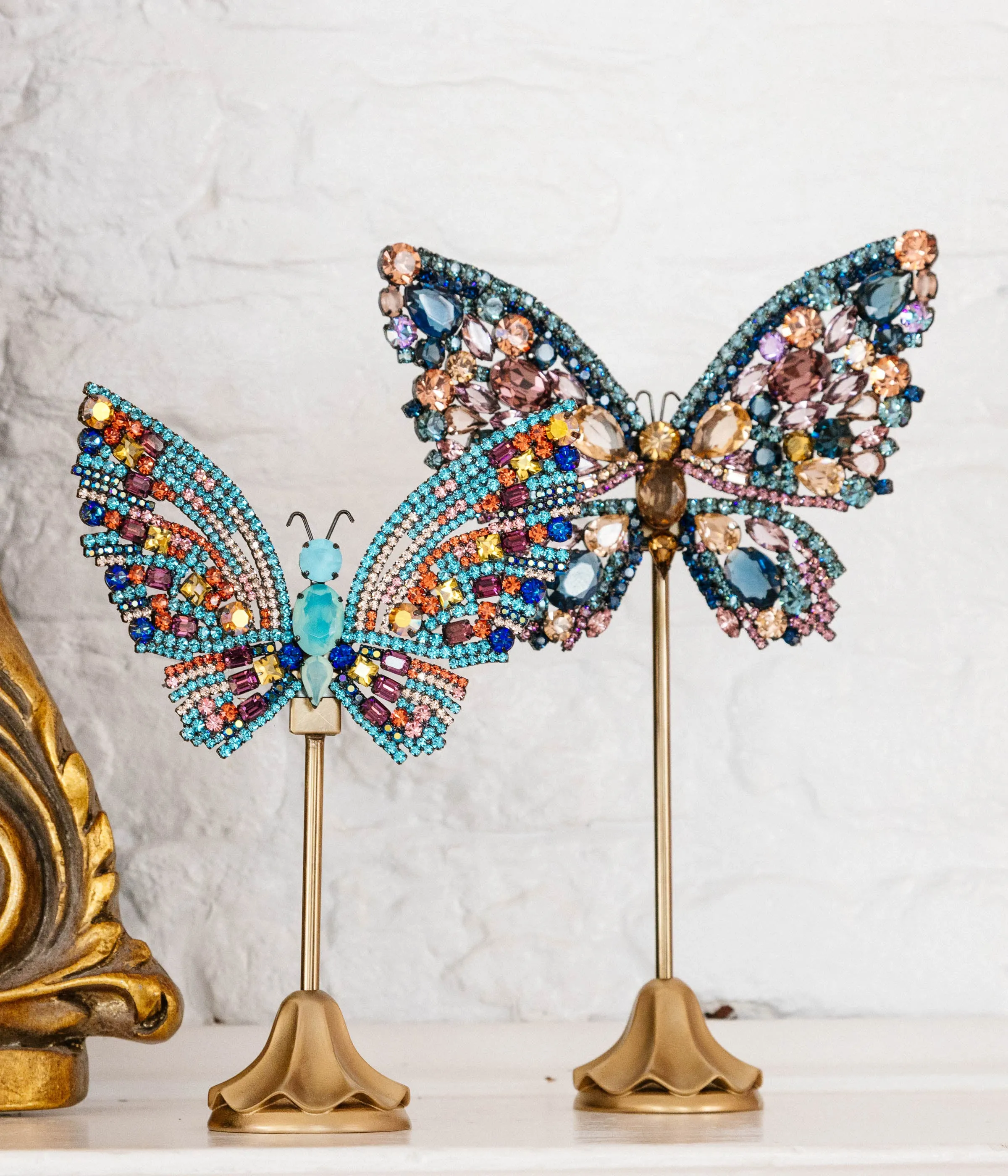 Medium Empress Butterfly in Aqua / Topaz / Bermuda Blue