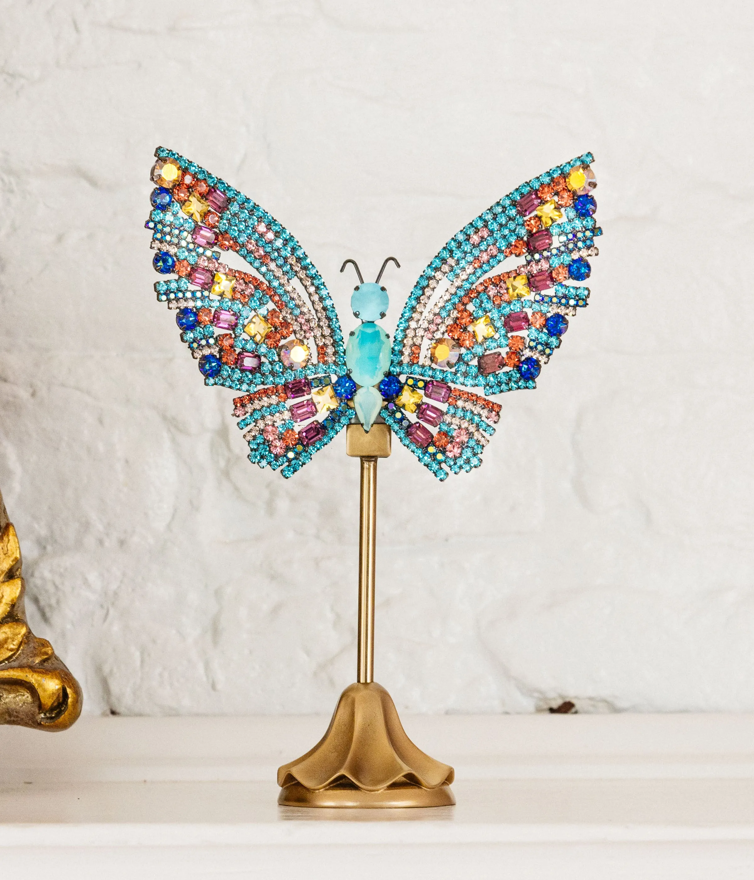 Medium Empress Butterfly in Aqua / Topaz / Bermuda Blue