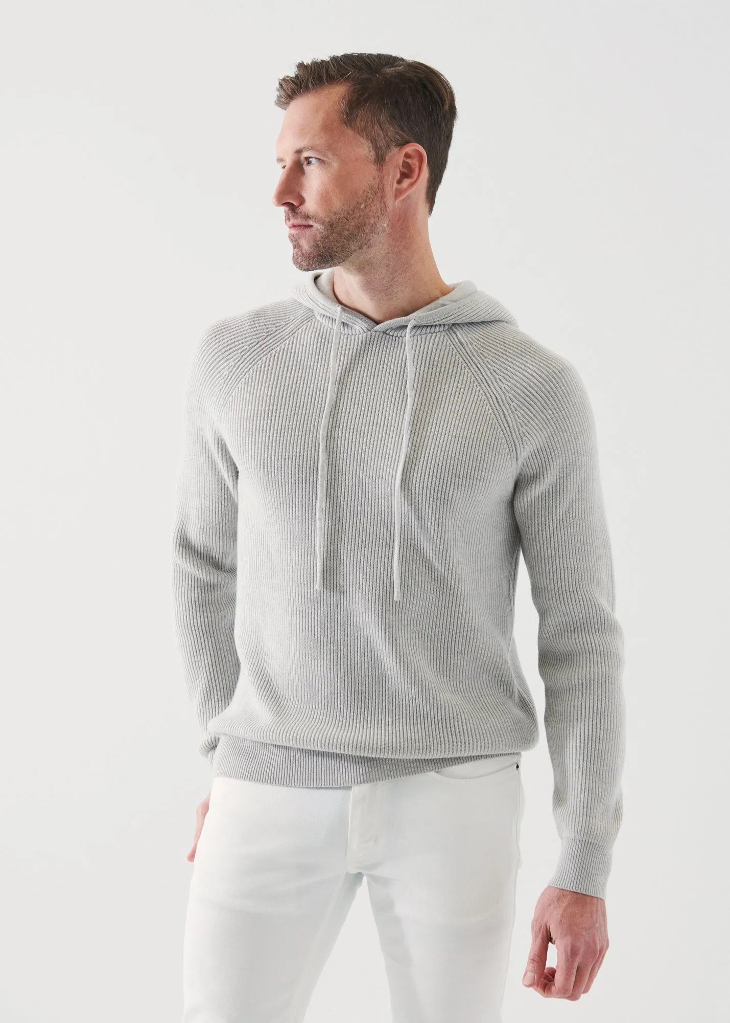 MERINO RIBBED HOODIE