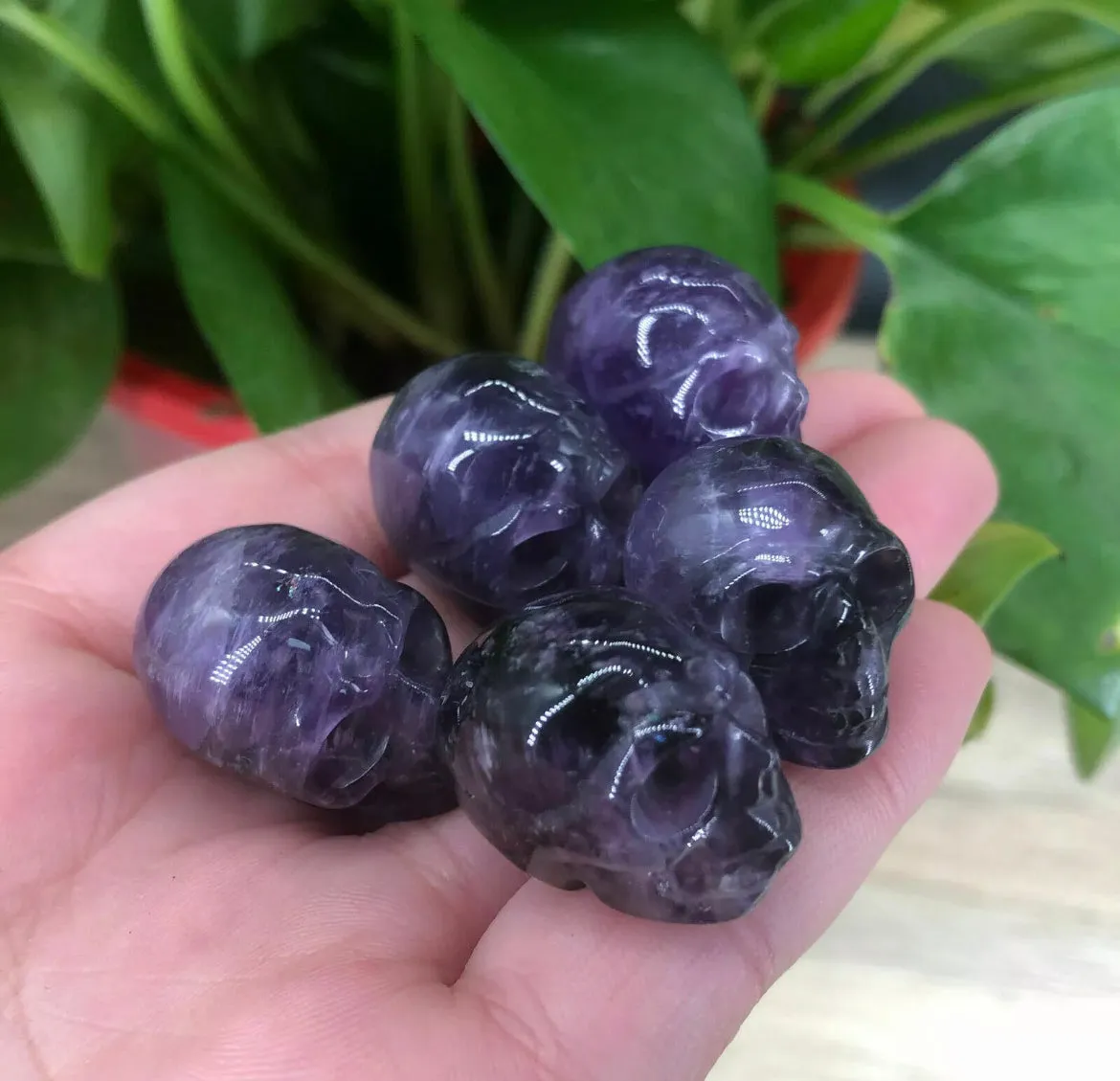 Natural Amethyst Mini Skull crystal Figurine