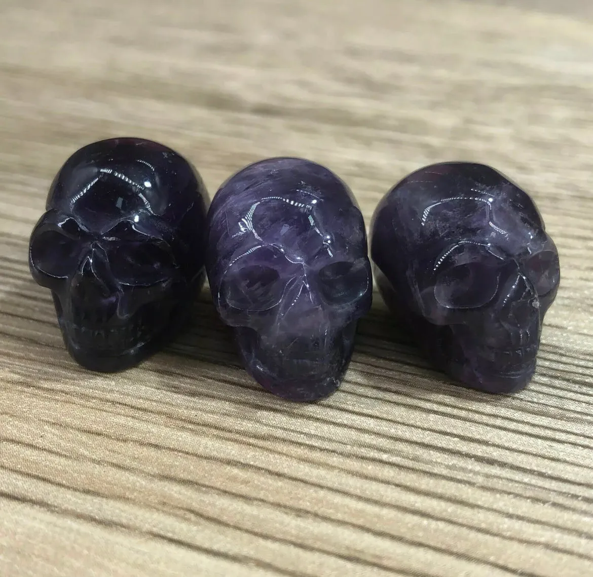 Natural Amethyst Mini Skull crystal Figurine