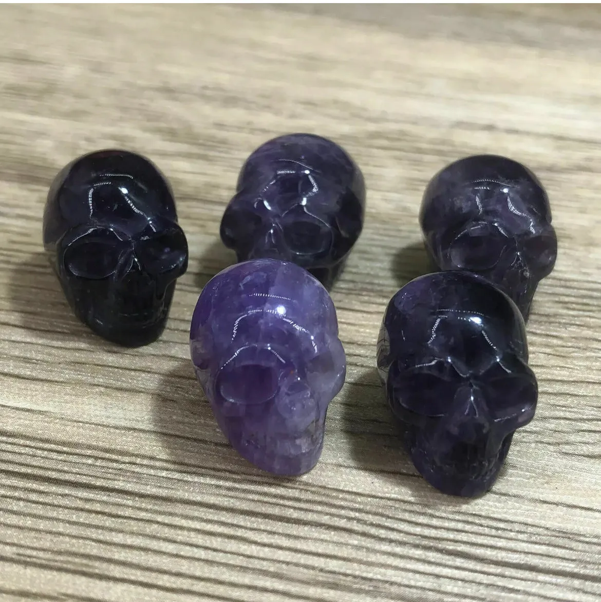 Natural Amethyst Mini Skull crystal Figurine