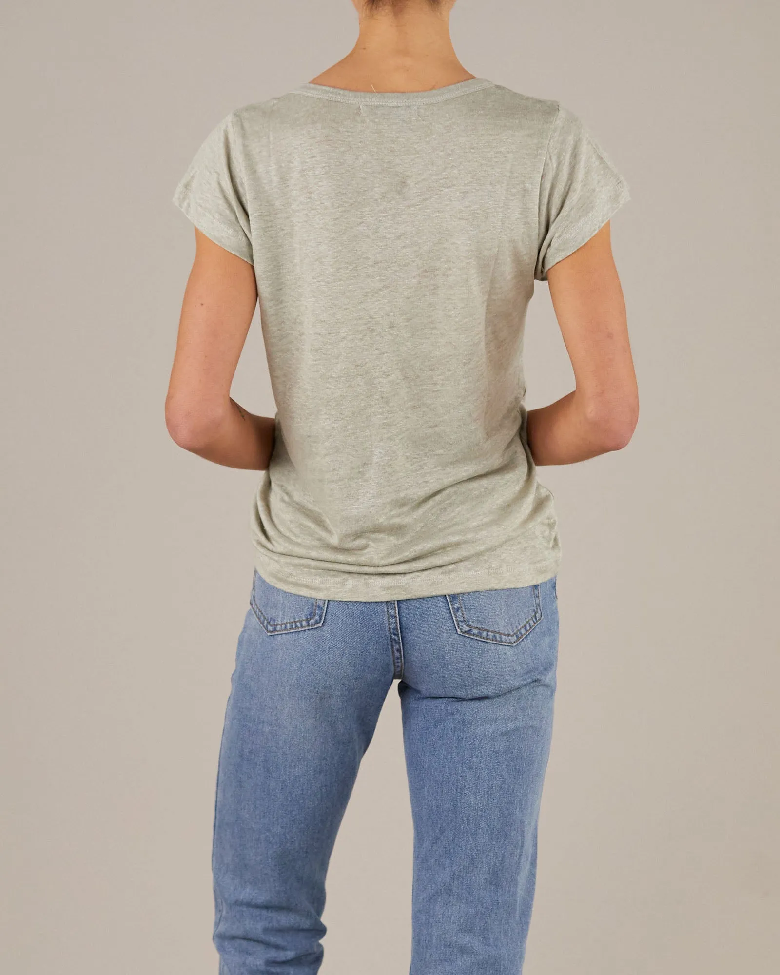 Newport Linen Jersey Tee - Sage