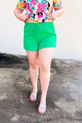 No Stopping Me Gauze Shorts, Kelly Green