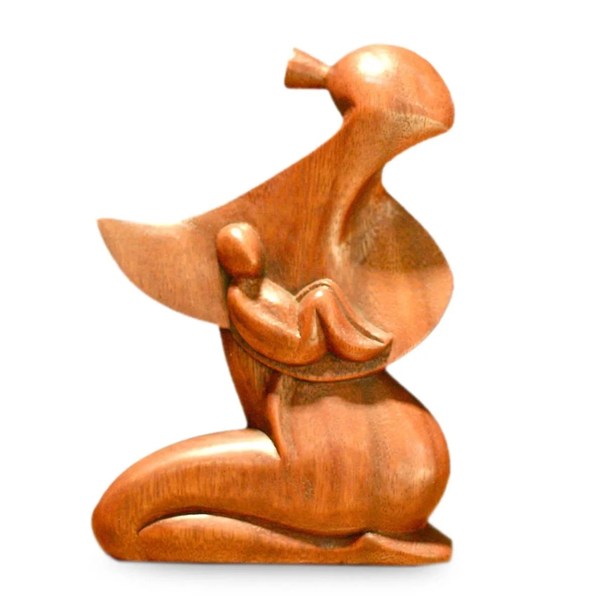 Novica A Mothers Love Wood Statuette