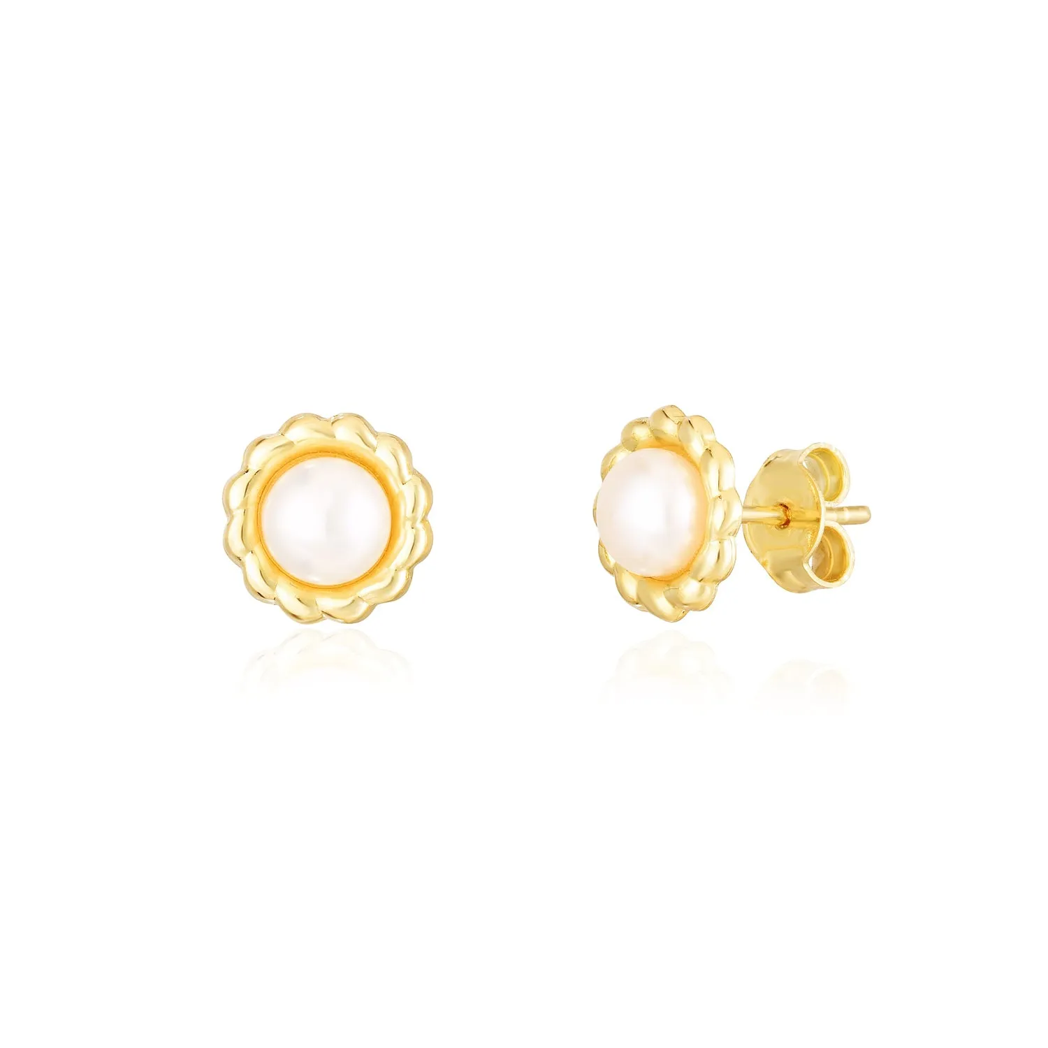 Pearl Flower Stud Earrings