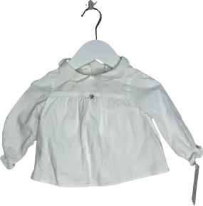 Purete White Cotton Scalloped Collar Blouse 3-6 Months