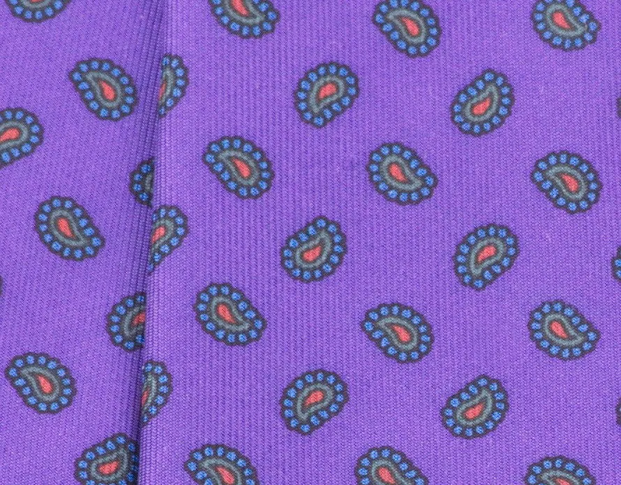 Purple Paisley Madder Silk Tie