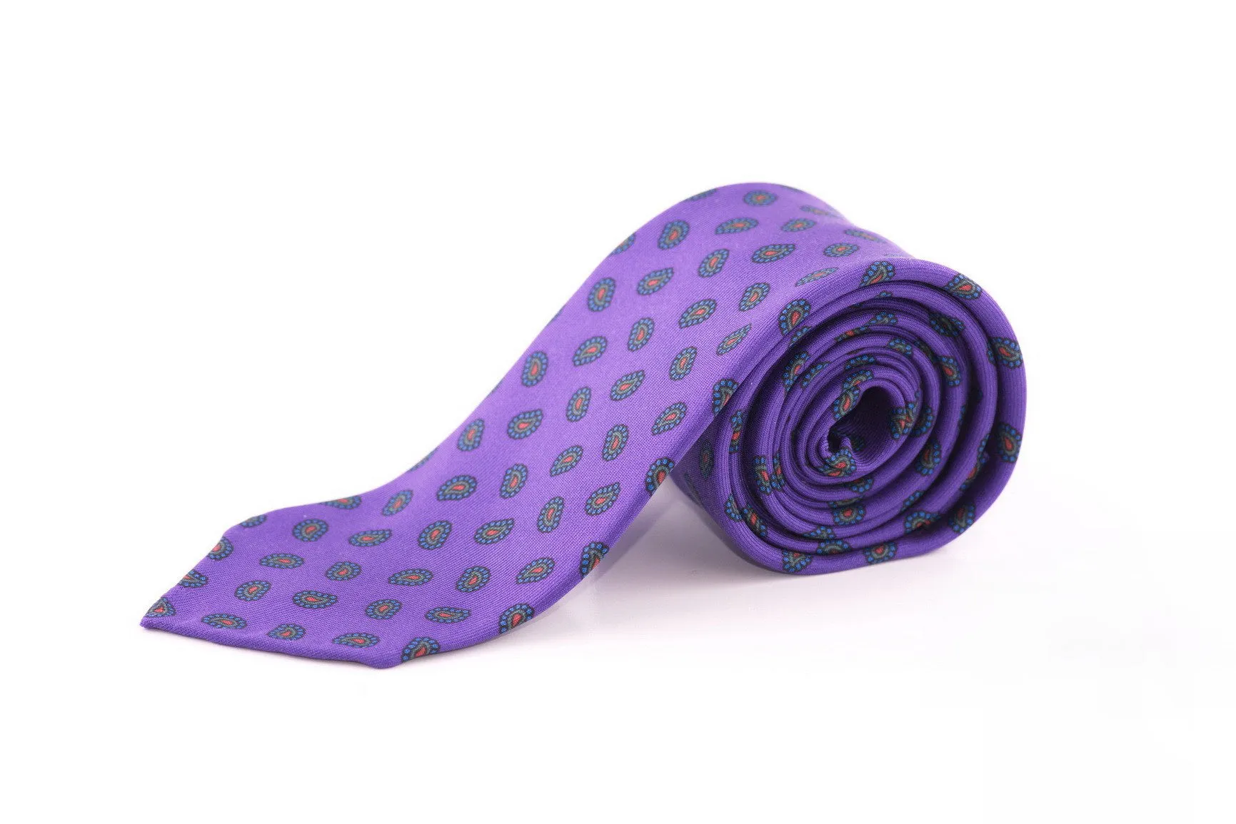 Purple Paisley Madder Silk Tie