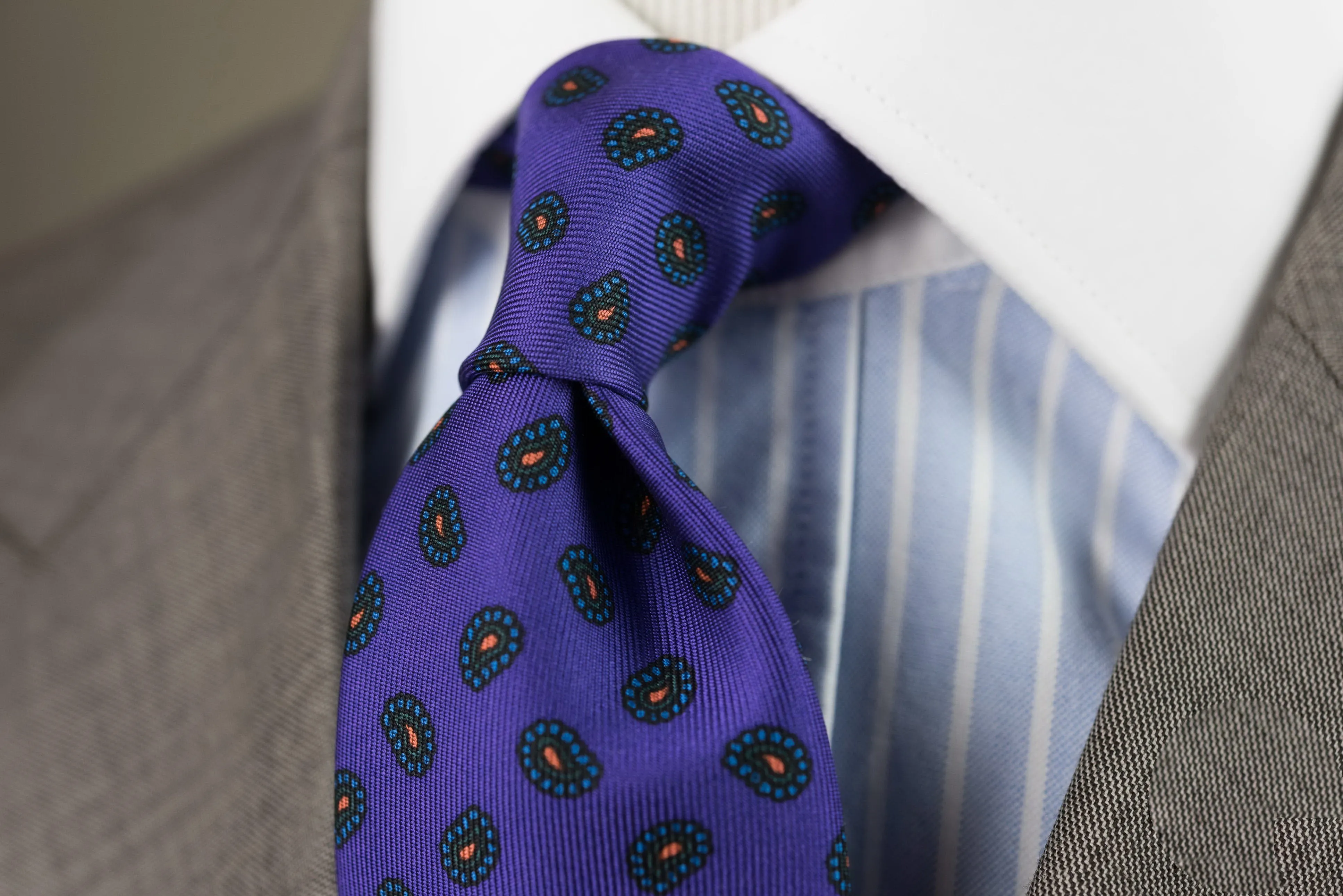 Purple Paisley Madder Silk Tie