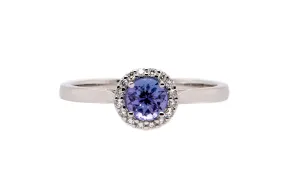 Round Tanzanite Halo Ring