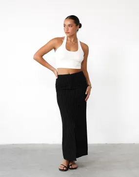 Sav Maxi Skirt (Black Pinstripe)