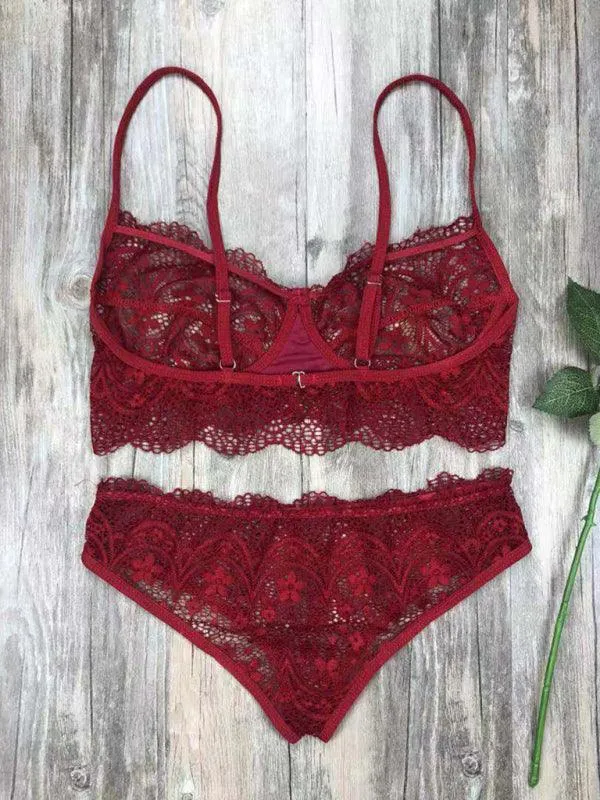 Sexy Eyelash Lace Lingerie Set