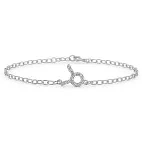 Silver Taurus Pave Zodiac Bracelet