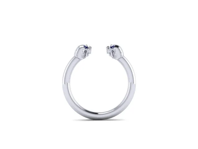 Smaller Double Skull Head Rings-UDINC0494