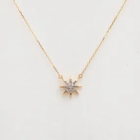 Solid Pave Starburst Necklace