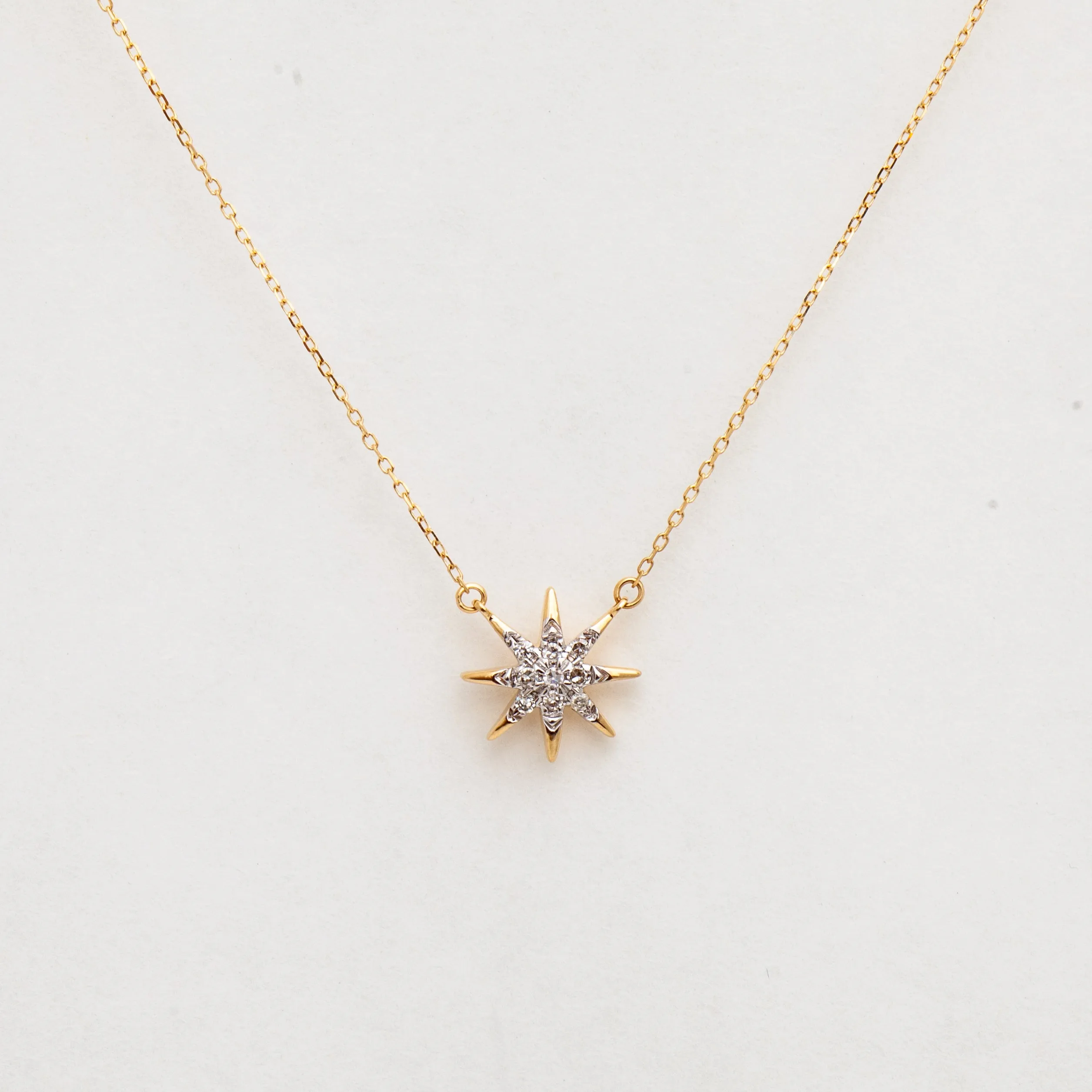 Solid Pave Starburst Necklace