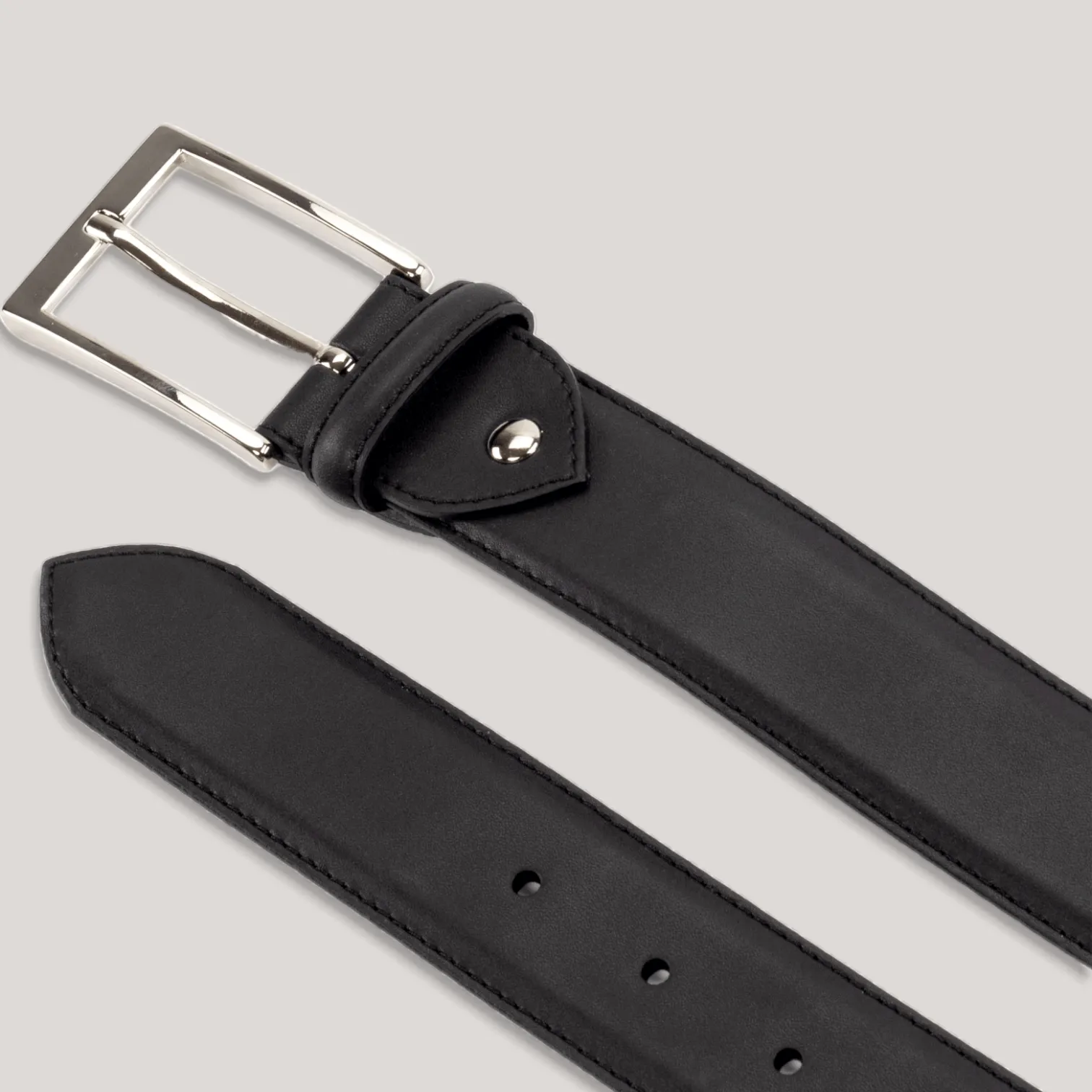 SOPHOS - Black Vegan Belt - Silver